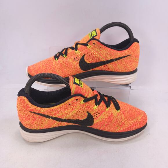 Nike Flyknit Lunar 3 Athletic Training Shoe Womens Size 7 698182-700 Orange - Picture 5 of 10